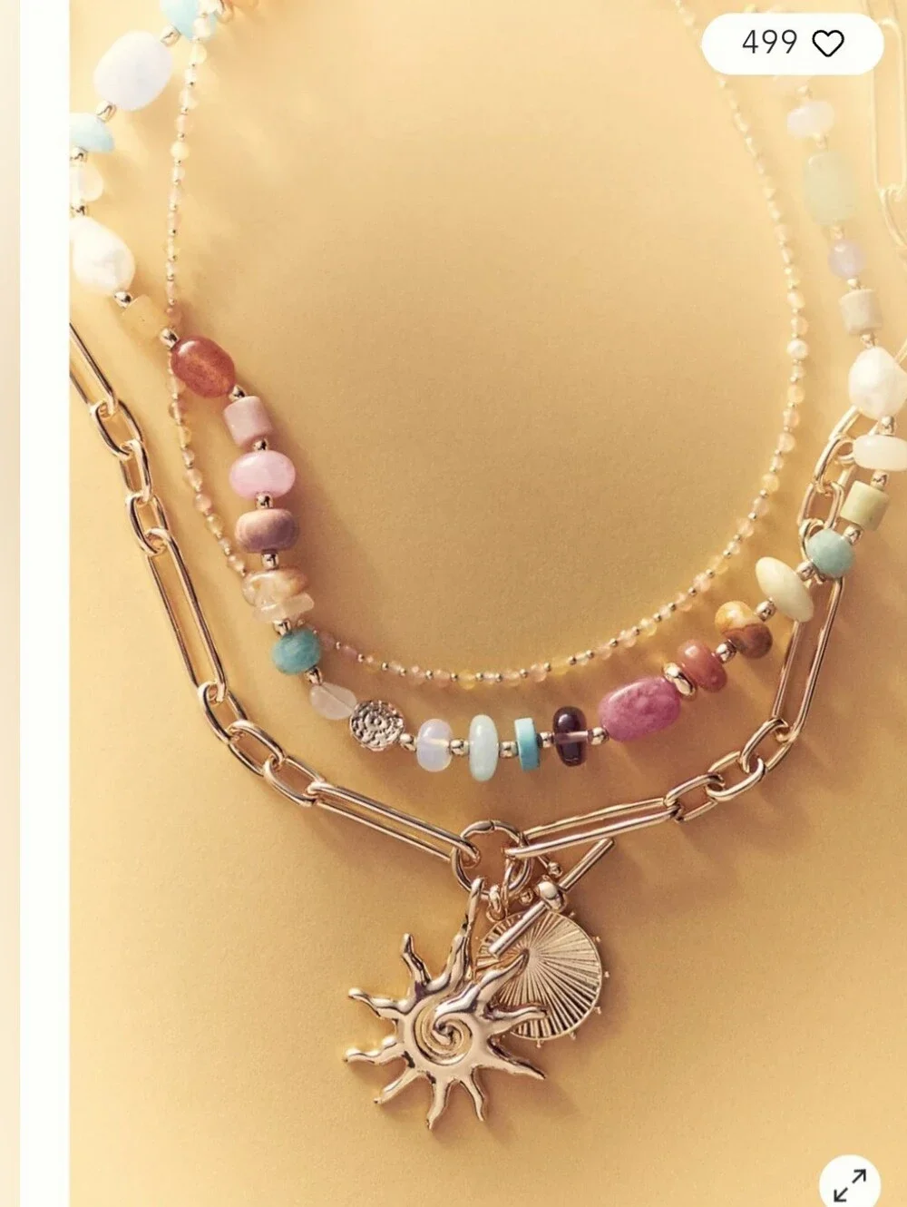 NWT! Anthropologie, Shades of Sea Layered Necklaces, Set of 3: Charm Edition
